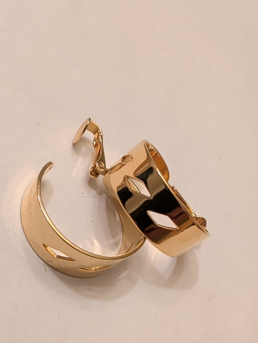 Gold-Tone Cutout Hoop Clip On Earrings - Women's Fashion Jewelry